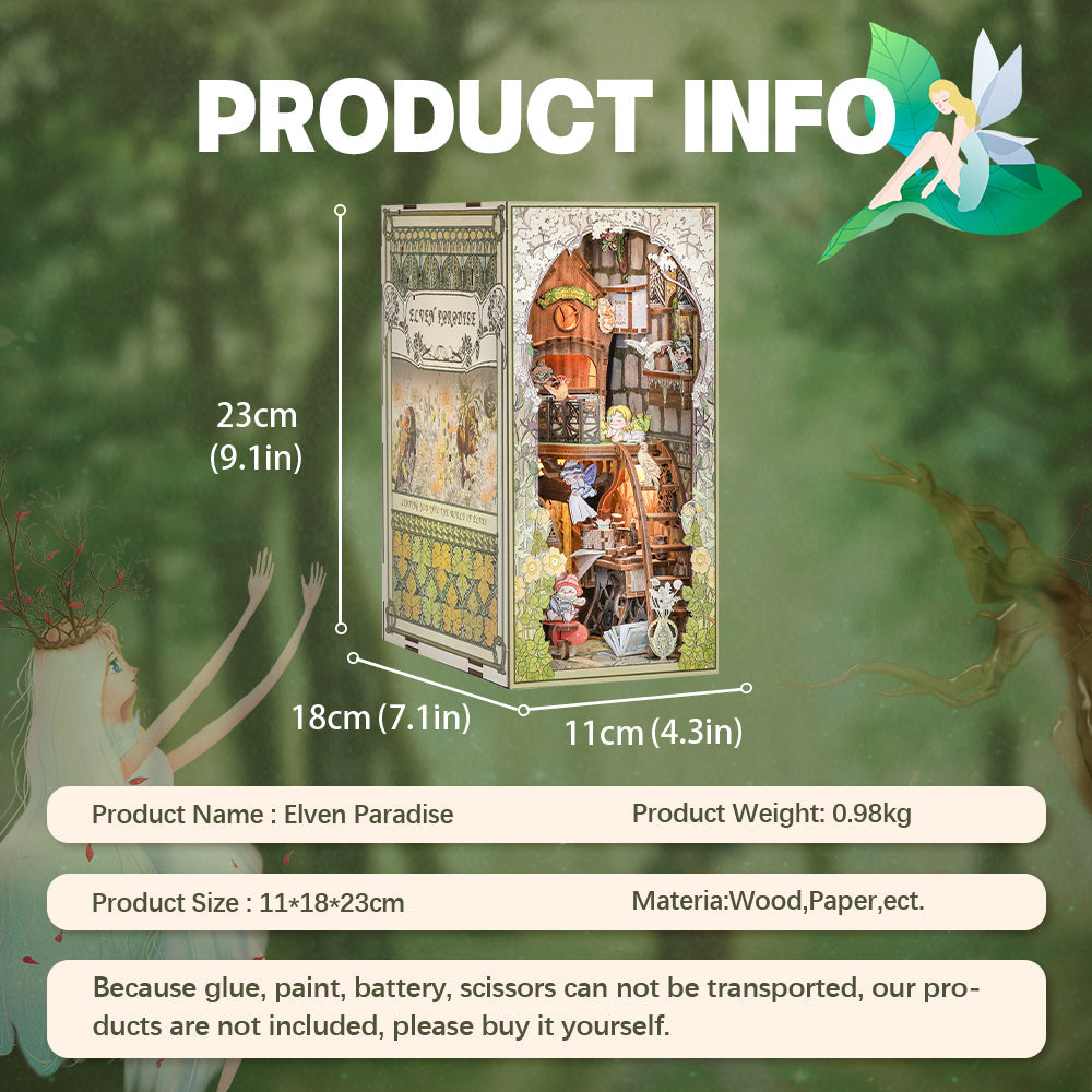 PUZZLESBEST DIY Book Nook Kit (Elves Paradise)