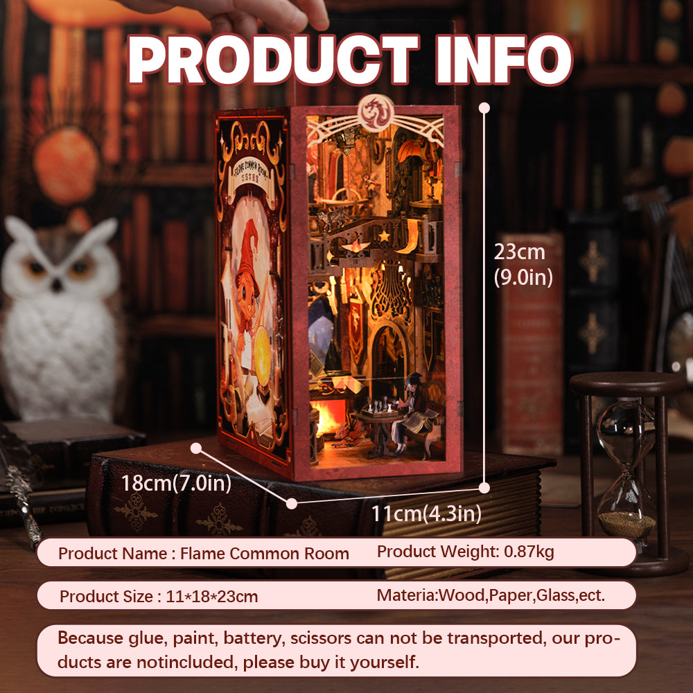 PUZZLESBEST DIY Book Nook Kit (Flame Common Room)