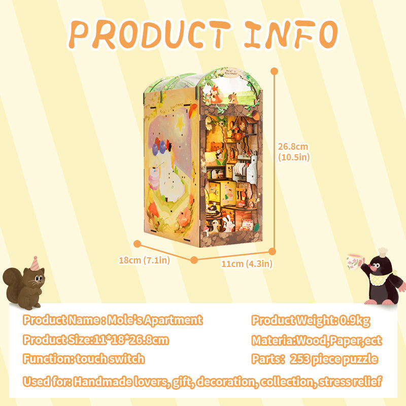 PUZZLESBEST DIY Book Nook Kit (Mole's Apartment)