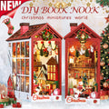 PUZZLESBEST DIY Wooden Book Nook Kit Bookshelf Inserts (Christmas miniatures world)
