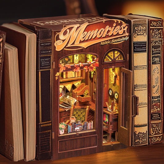 PUZZLESBEST DIY Book Nook Kit | Memories Music Bookshop